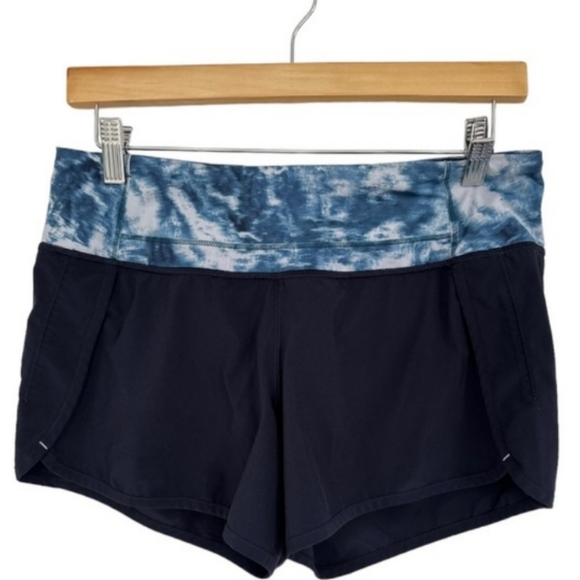 Lululemon Speed Shorts Navy Blue Tidal Waistband Size 6 - Picture 10 of 10